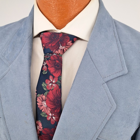 Pioneer Wear Mens 42R Western Blazer Blue Faux Suede Vintage USA Sport Coat 535